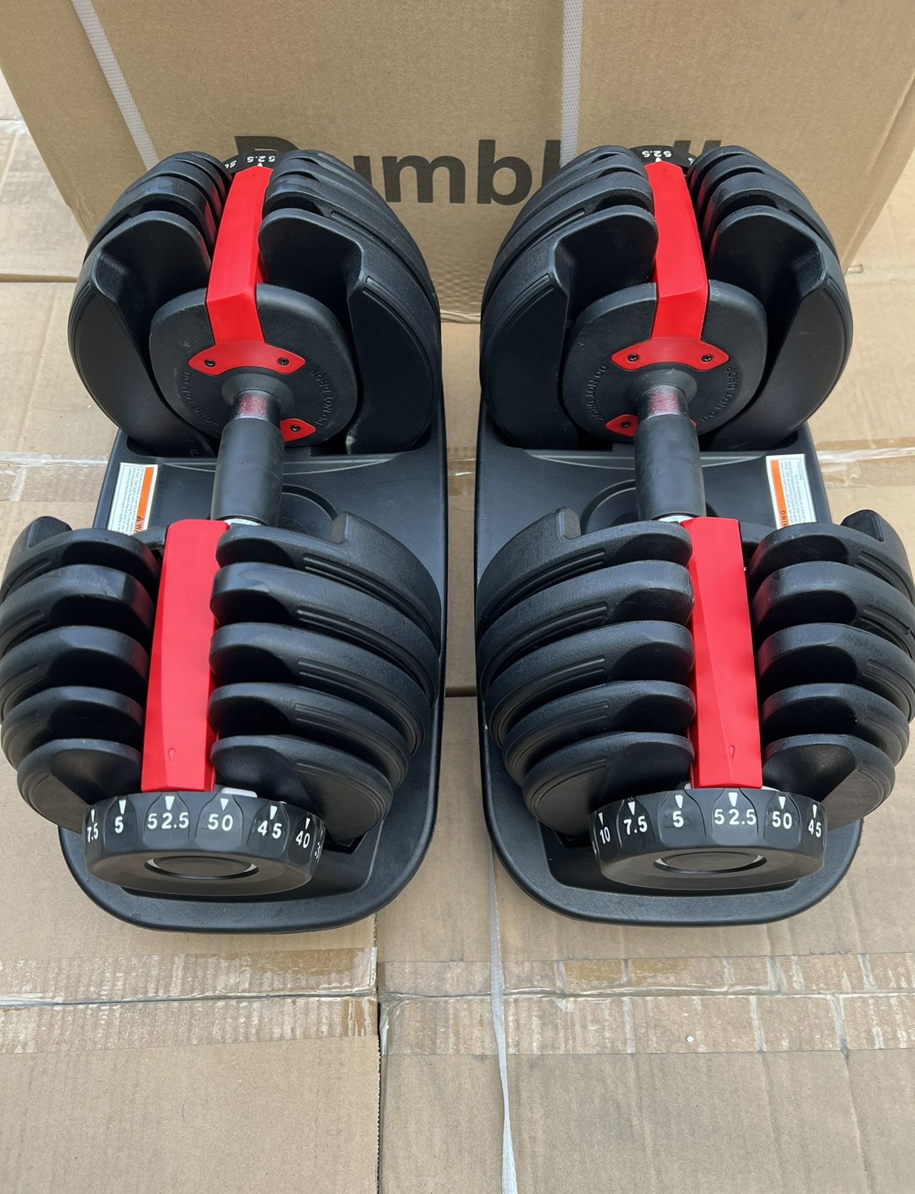 (PAIR) Adjustable Dumbbells 52.5lbs - Total Of 105lbs (BRAND NEW IN BOX) 