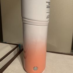Starbucks Summer 2020 Orange Glitter Ombre SS Hot Tumbler BNWT