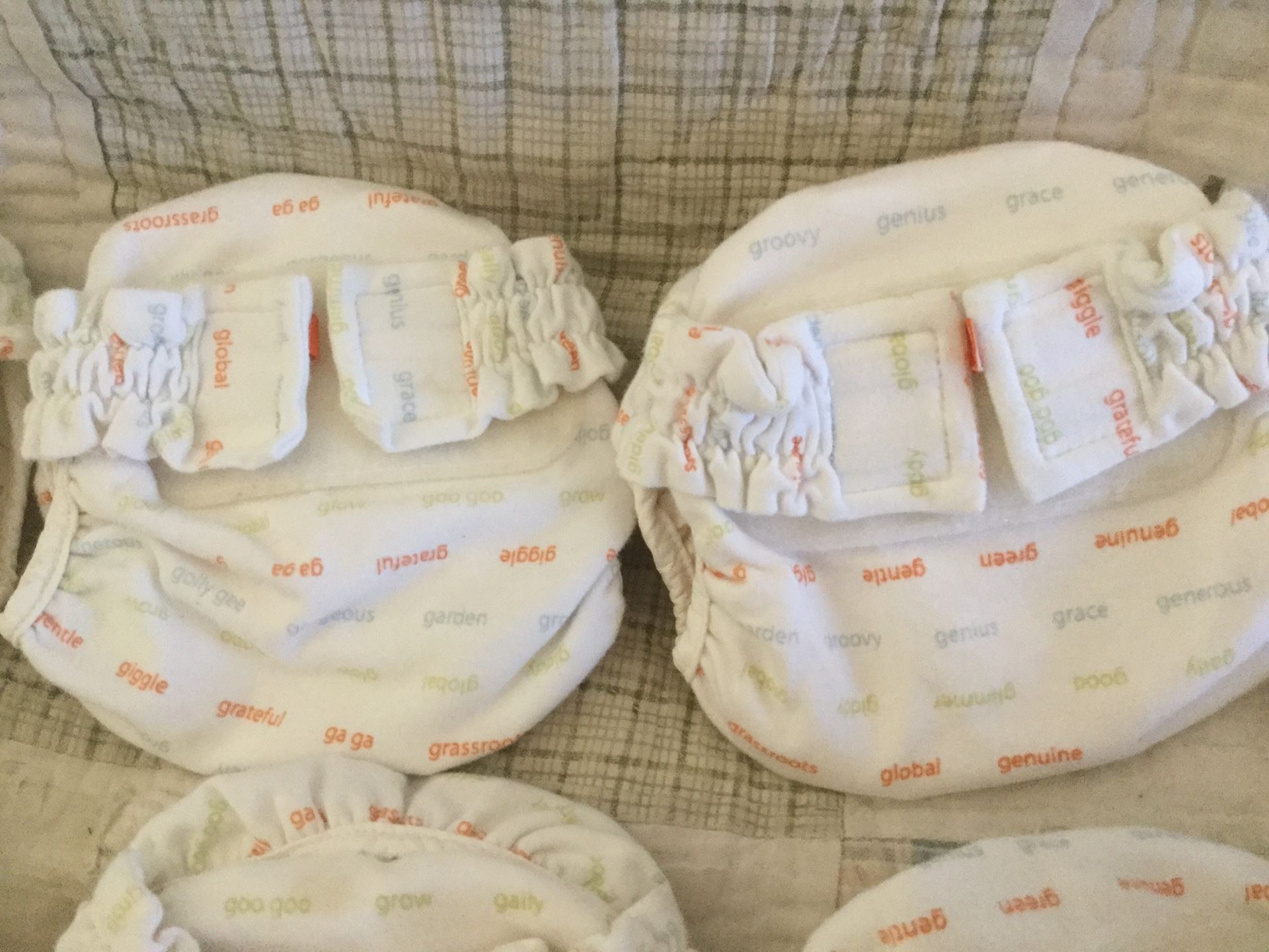 Cloth Diapers G-Baby Diapers 11 Newborn, 5 Size Small with extra inserts.