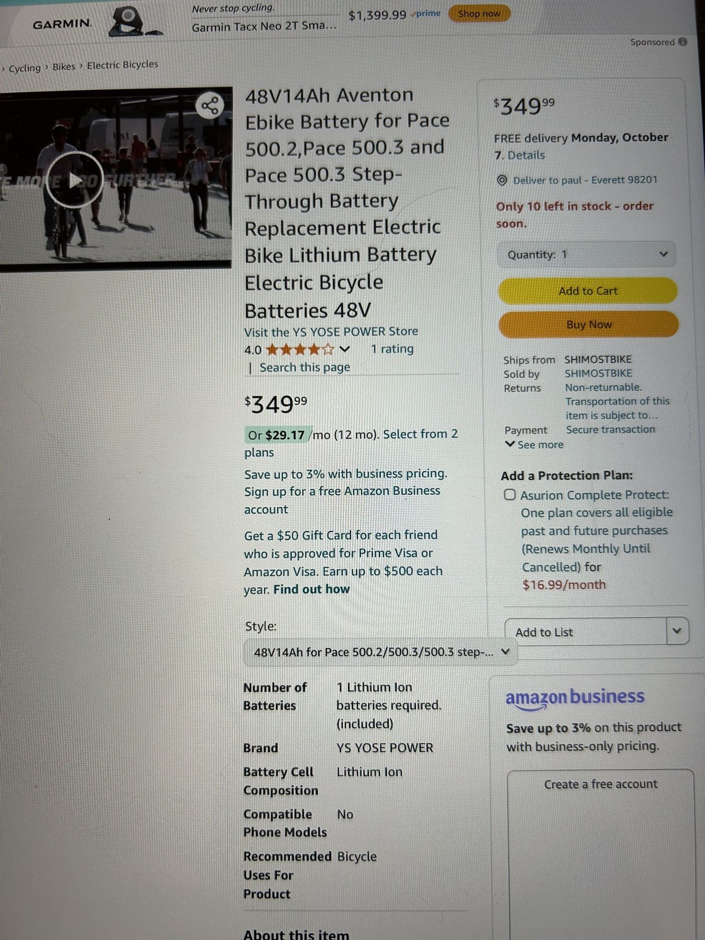 Aventon E-bike Battery 