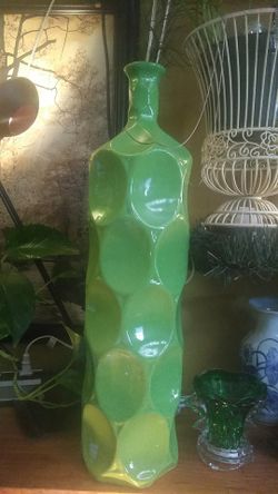 Large light green Vintage vase.