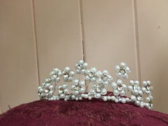 Bridal tiara. Pearl and crystal. Still available