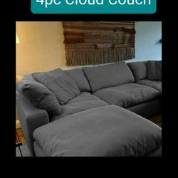Gray Cloud Dupe Modular Sectional Couch Sofa 