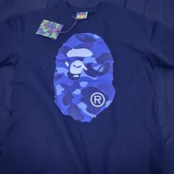 Midnight Blue Camo Bape Graphic Tee