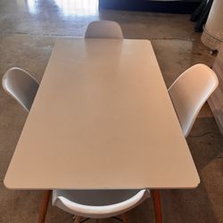 White Dining Table & Chair Set