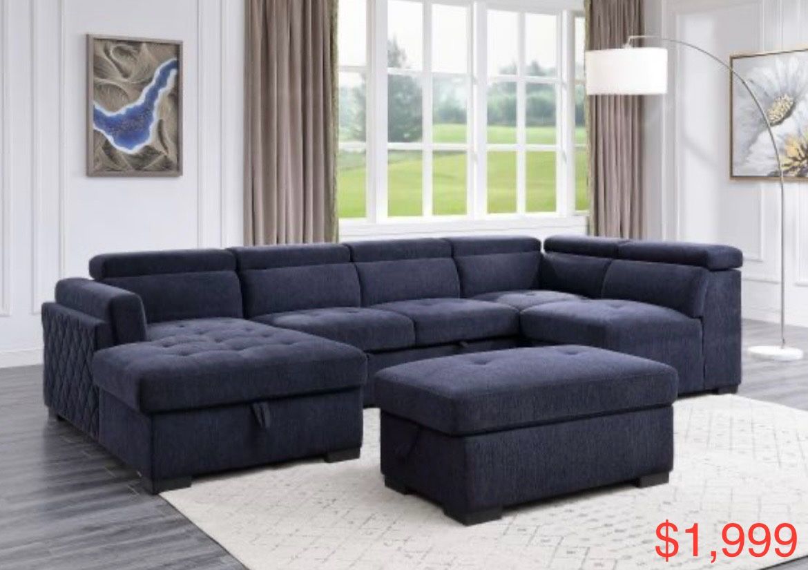 XL Sectional Sleeper With Storage 