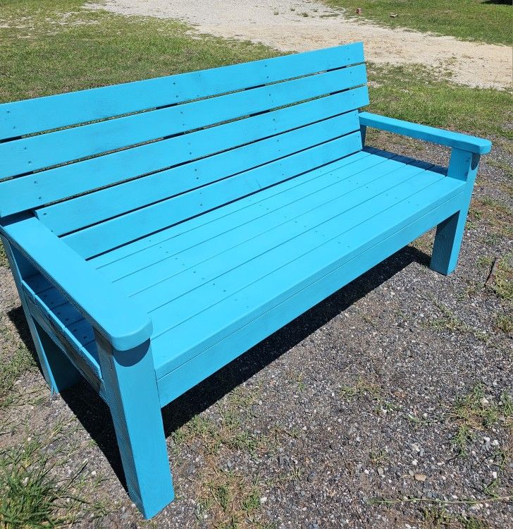 Handmade 3 Person Bench, Table And Stool