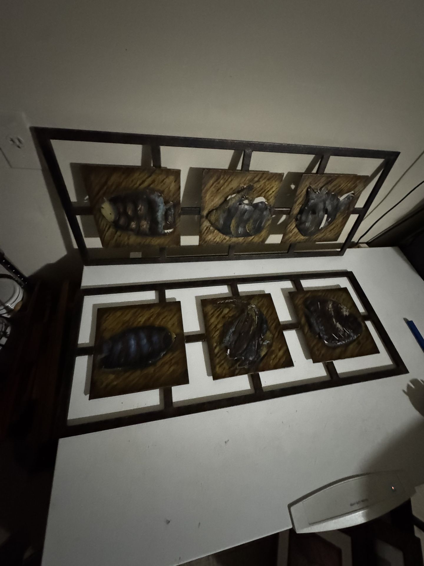 Metal Fish Wall Art Set – Rustic 3D Metal Sculpture Panels (Two Pieces Available)