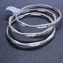 Silver Crystal Cuff  Bracelets