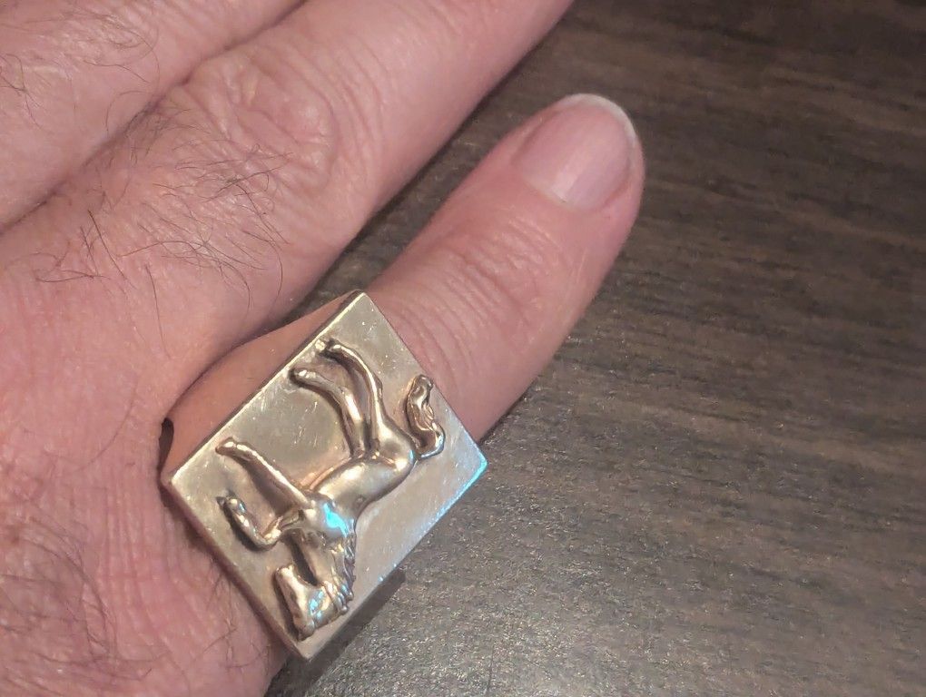 30 Gram 14k Custom Made Vintage Horse Ring