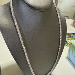 Tennis Chain 24” Silver Rhodium Plated