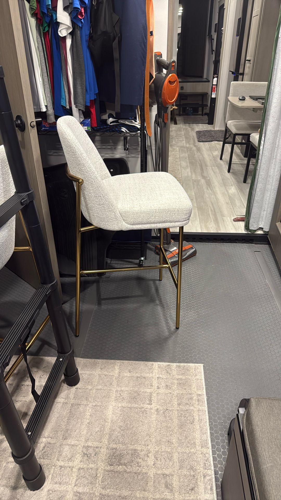 3 Counter Height Brand New Stools With gold Accent