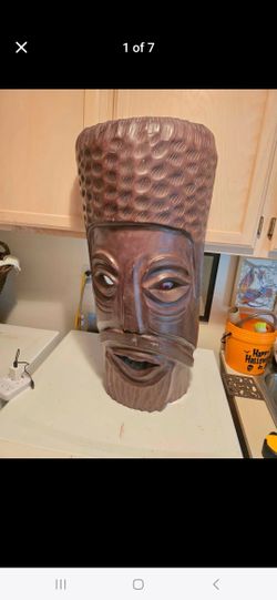 Giant, heavy Carved Tiki Mask. 