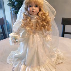 Beautiful Antique Bride Porcelain Doll