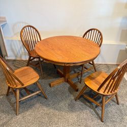 Drop Leaf solid wood dining Set For $400