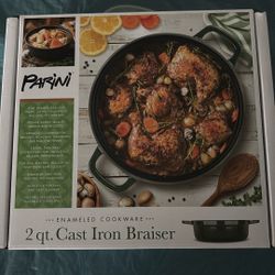 Cast Iron Enameled Braiser 2qt By Parini