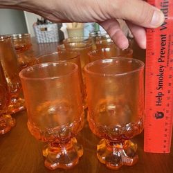 SUPER RARE Tiffin Franciscan Madeira Orange Pumpkin Goblets MCM - set of 34
