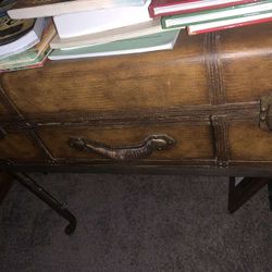 Suitcase Table Vintage & Large -Very Cool Drawer Opens For Storage