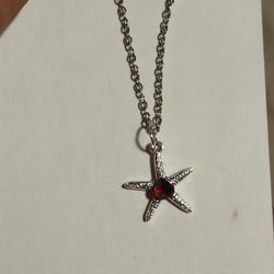 garnet starfish necklace 