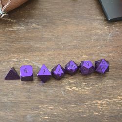 DnD Purple Metal Dice Set
