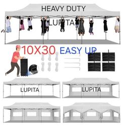 10x30 Pop up Heavy Duty Canopy Tent with 8 sidewalls Easy up Heavy Duty Tent Waterproof Wedding Party Tent Canopy Outdoor Tents for Parties Commercial