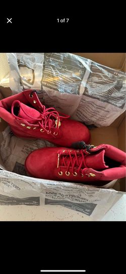 Timberland premium 6in waterproof boot dark red nubuck size 1 youth. Never worn