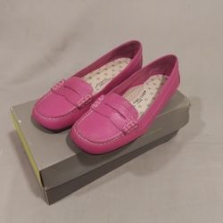 Women's Reaction Keneth Cole AL-CART LE Leather Flats - Size 6M - Magenta