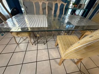 Glass table with chairs set