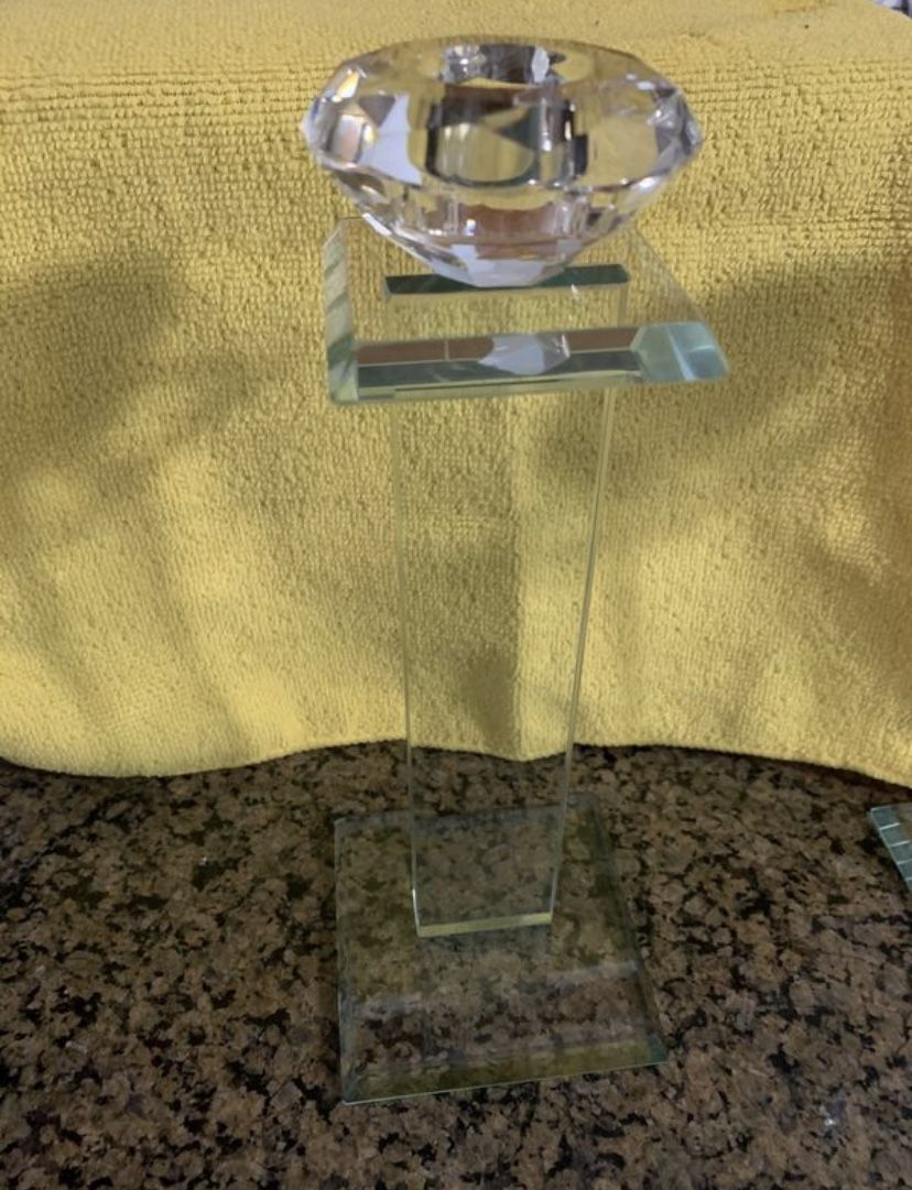 Beautiful Glass Candleholder Set