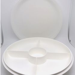 Tupperware Vintage 1708-5 Divided Veggie Relish & Dip Serving Tray w/ Lid