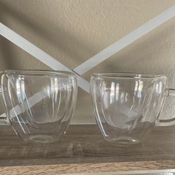 GLASS CUPS  (PERFECT FOR  VALENTINES DAY ) 