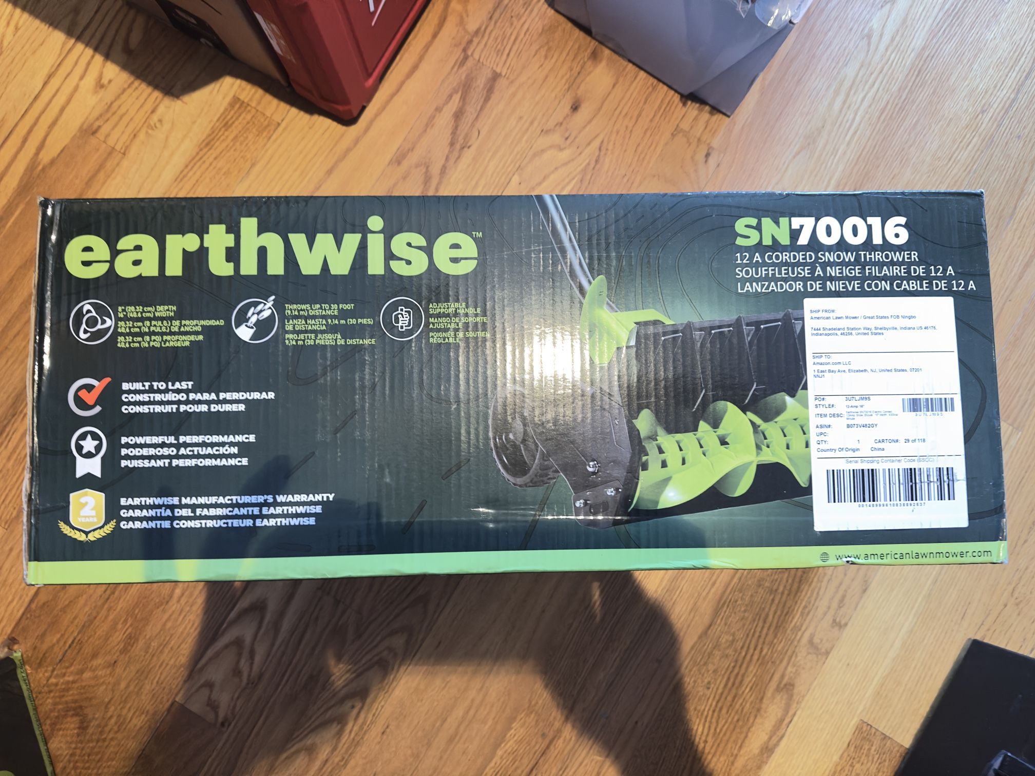 Earthwise SN70016 Electric Corded Snow Shovel