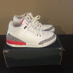Jordan Fire Red 3s (GS) Size 5