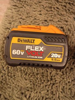 DeWalt flex volt 60v max 9.0ah battery and 20v max 5.0ah battery