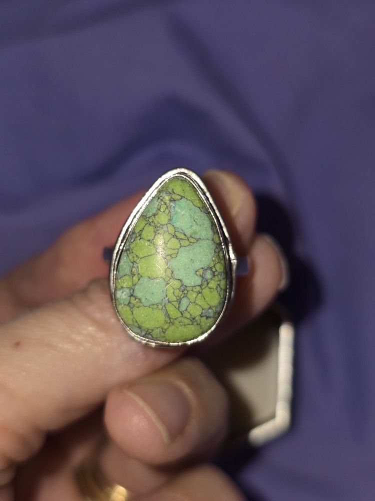 Large TURQUOISE Silver RING