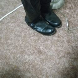 Black Vinyl Knee High Boots