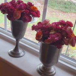 2 Bouquet Of Dried Strawflowers 