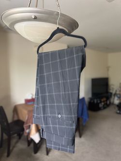 H&M Slim Fit Dress Pants – Gray Windowpane Check – Size 38