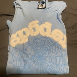 sky blue sp5der hoodie