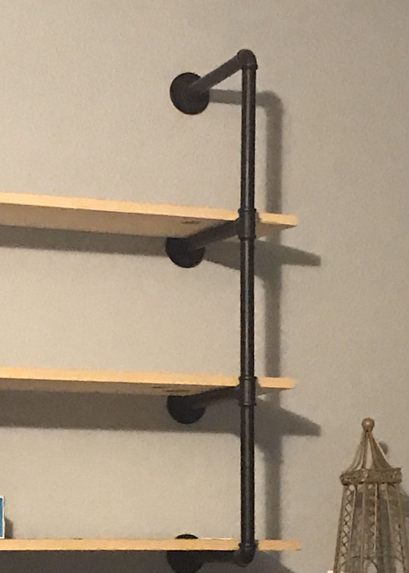 Industrial Pipe Shelf Kit Hanging Bookshelf for Wall Open Pipe Shelving Black (4 Tiers) for Sale