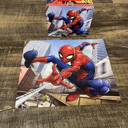 Spider-Man Tin Lunch Box And Puzzle, New
