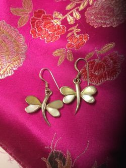 Sterling silver dragonfly earrings
