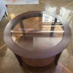 Espresso wood and glass 