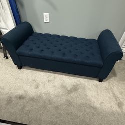 Storage Ottoman Bench Dark Teal