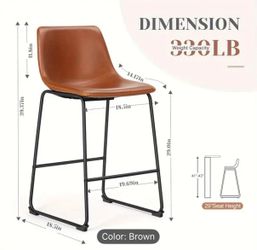 New- brown bar height barstools (50$ each, 6 available)