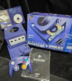 Authentic Nintendo GameCube System Indigo CIB Game Boy Player Region FREE
