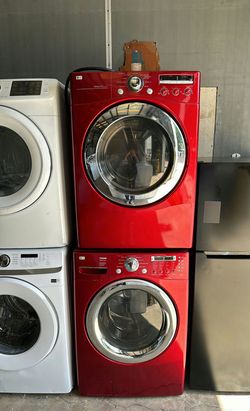 LG Front Load Set Red - Energy Efficient Stackable
