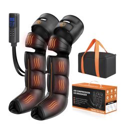 DEJUNPIOOL Leg Massager with Heat and Compression - Foot Calf Thigh Massage for Circulation and Pain Relief, Professional Compression Boots with 6 Mod