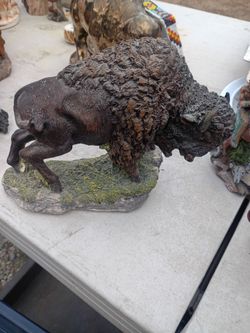 Resin Buffalo Bison Figurine Statue