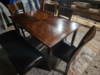 Ashley Furniture Dining Table Set with 4 Chairs and Bench Free delivery today